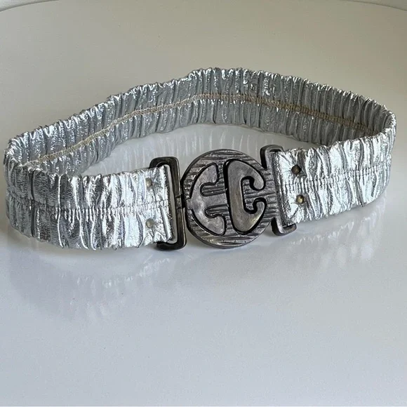 Vintage 1970’s Enrico Coveri Italian Designer Silver Unique Disco Belt Rare